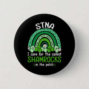 Stna Cutest Shamrocks Nurse St Patricks Day Women 6 Cm Round Badge