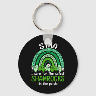 Stna Cutest Shamrocks Nurse St Patricks Day Women  Key Ring