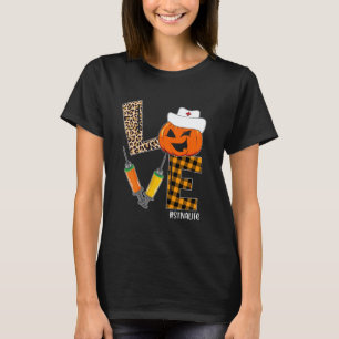 STNA Nurse Halloween Pumpkin Leopard Love Nurse Li T-Shirt