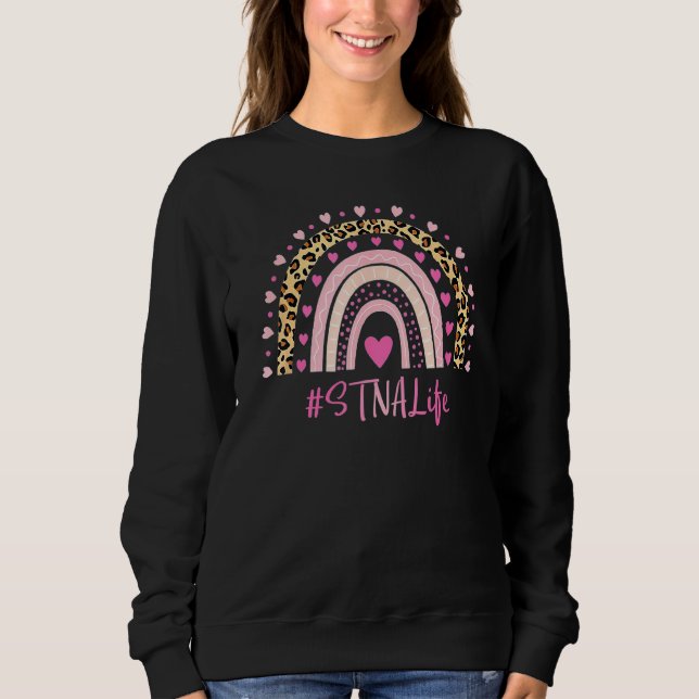 STNA Nurse Leopard Print Boho Rainbow NURSE'S WEEK Sweatshirt (Front)