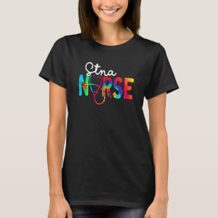 Stna Nurse Squad Watercol Love Stethoscope Rn Nurs T-Shirt