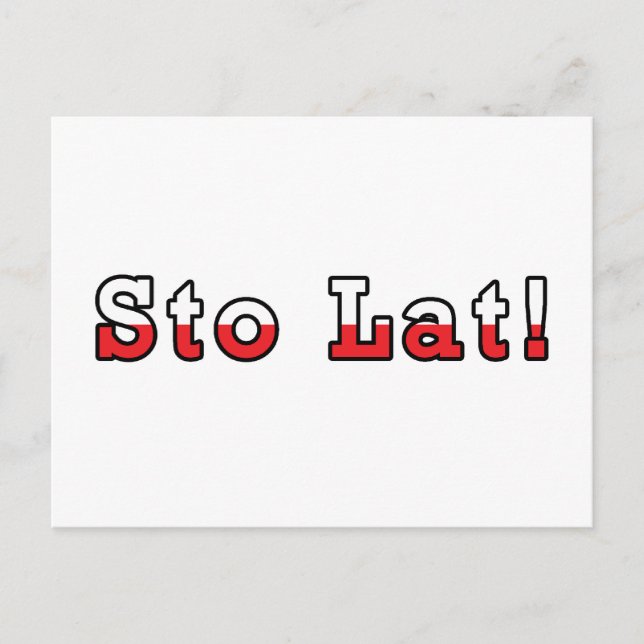 Sto Lat Polish Flag Postcard (Front)