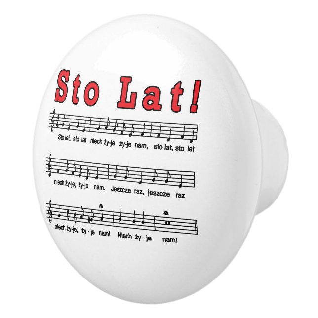 Sto Lat! Song Ceramic Knob (Right)