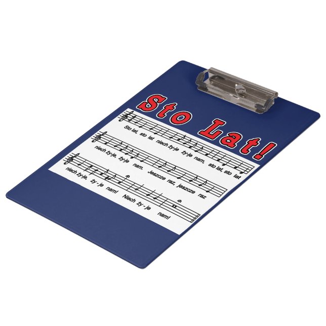 Sto Lat! Song Clipboard (Angled)
