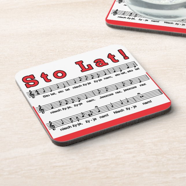 Sto Lat! Song Coaster (Left Side)