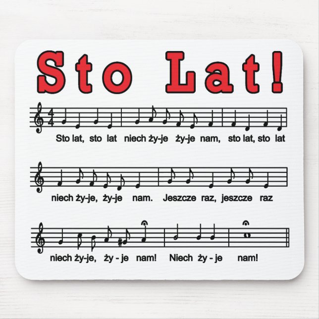 Sto Lat! Song Mousepad (Front)