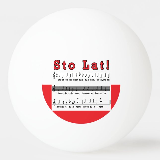 Sto Lat! Song Ping Pong Ball (Front)