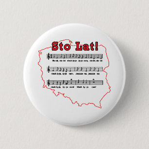 Sto Lat! Song Polish Map 6 Cm Round Badge