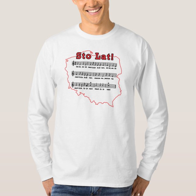 Sto Lat! Song Polish Map T-Shirt (Front)