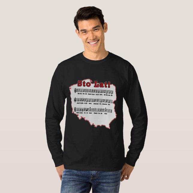 Sto Lat! Song Polish Map T-Shirt (Front Full)