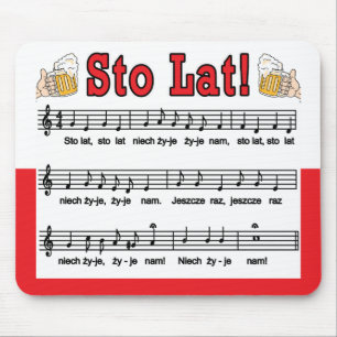 Sto Lat! Song With Beer Mugs Mouse Pad