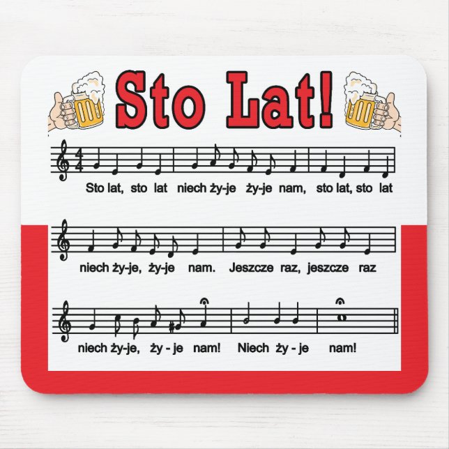 Sto Lat! Song With Beer Mugs Mouse Pad (Front)