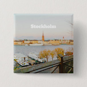 Stocholm, Sweden souvenir 15 Cm Square Badge
