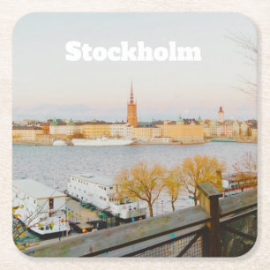 Stocholm, Sweden souvenir Square Paper Coaster