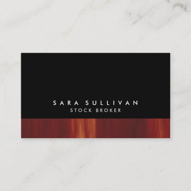 Stock Broker Bold Black Abstract Sunset Gradient Business Card (Front)