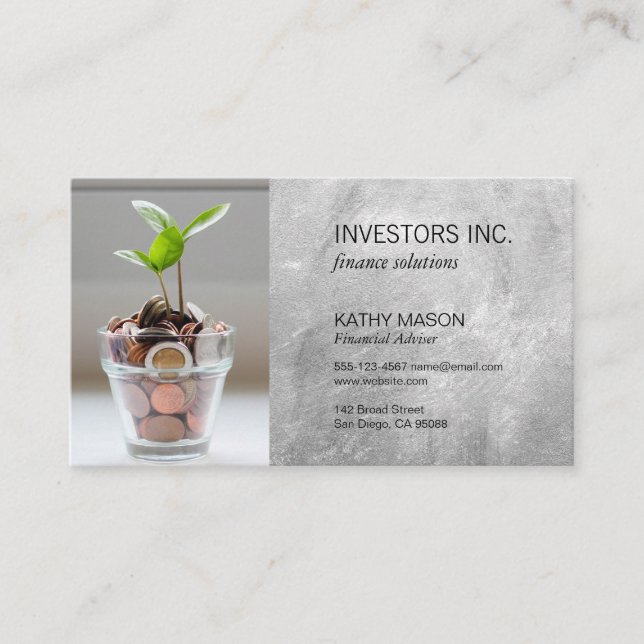 Stock Broker | Investments | Financial Growth Business Card (Front)