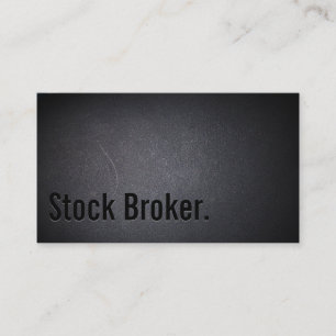 Stock Broker Professional Bold Text Black Business Card