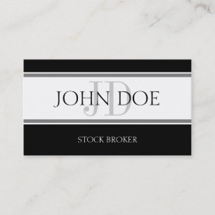 Stock Broker Stripe W/W Business Card