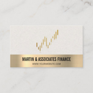 Stock Candlesticks Finance Gold Trim Business Card