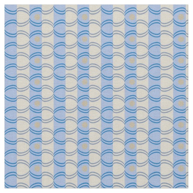 Stock Candystripe Blue Tan Fabric (Close Up)