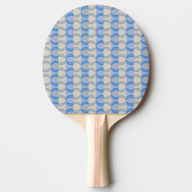 Stock Candystripe Blue Tan Ping Pong Paddle (Front)