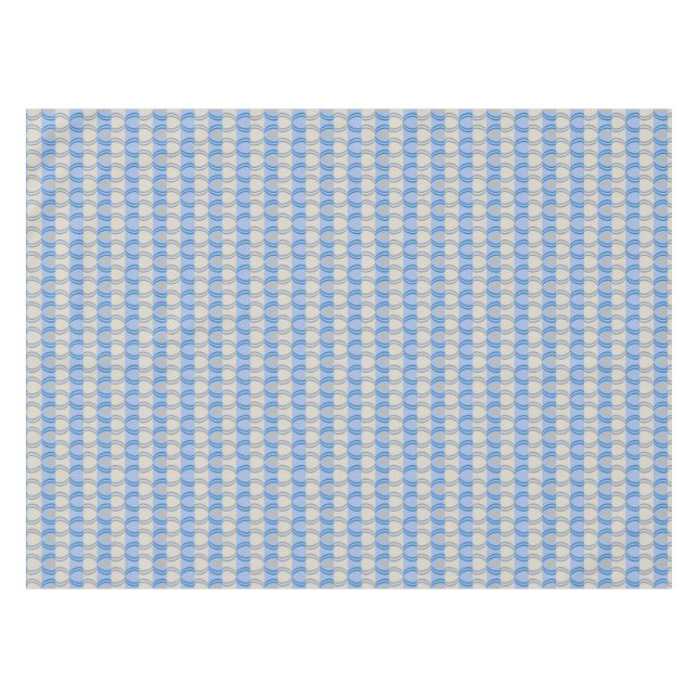 Stock Candystripe Blue Tan Tablecloth (Front (Horizontal))