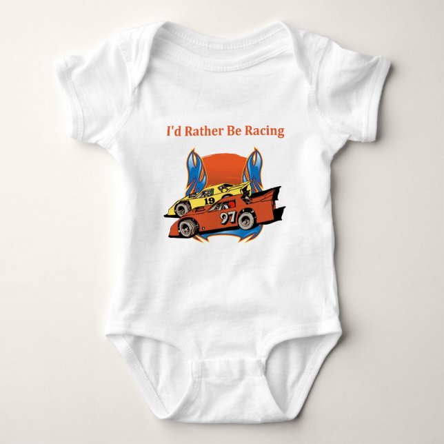 Stock Car Racing Baby Bodysuit (Front)