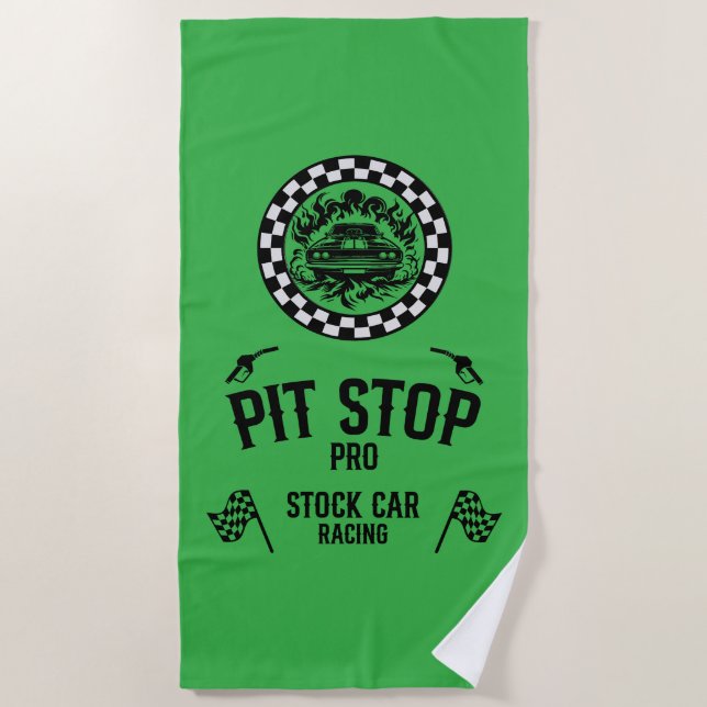 Stock Car Racing Gift Beach Towel (Front)