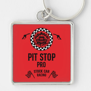 Stock Car Racing Gift Key Ring