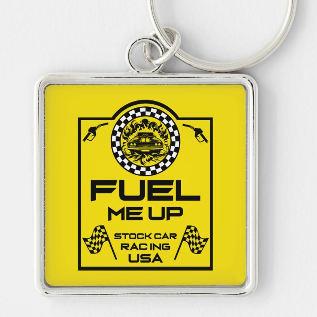 Stock Car Racing Gift Key Ring (Front)