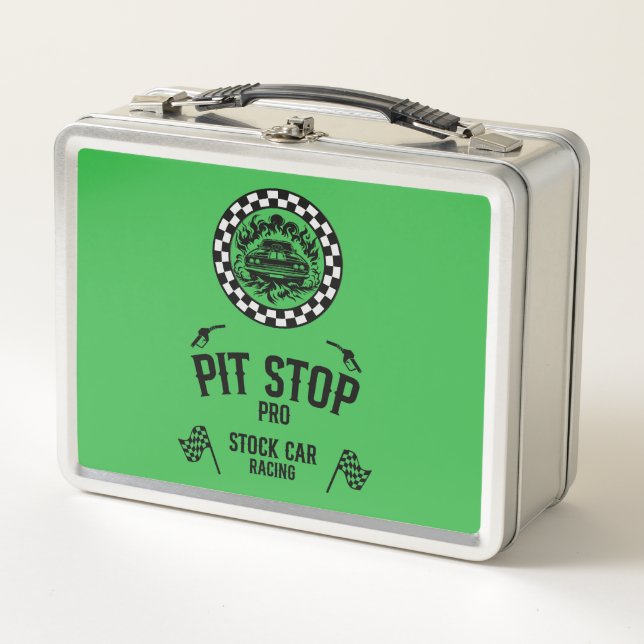 Stock Car Racing Gift Metal Lunch Box (Front)