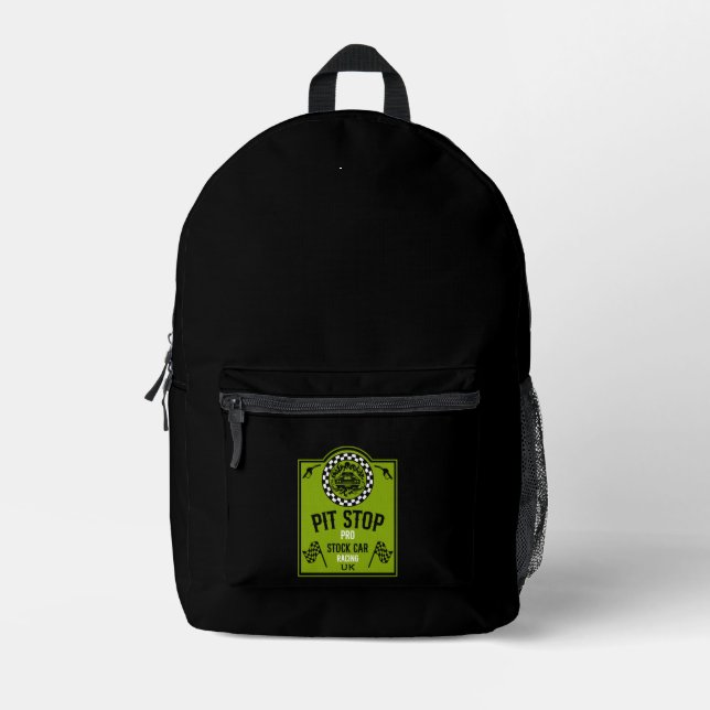 Stock Car Racing Gift Printed Backpack (Front)