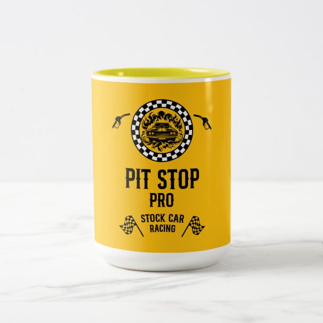 Stock Car Racing Gift Two-Tone Coffee Mug (Center)