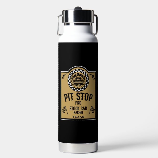 Stock Car Racing Gift Water Bottle (Front)