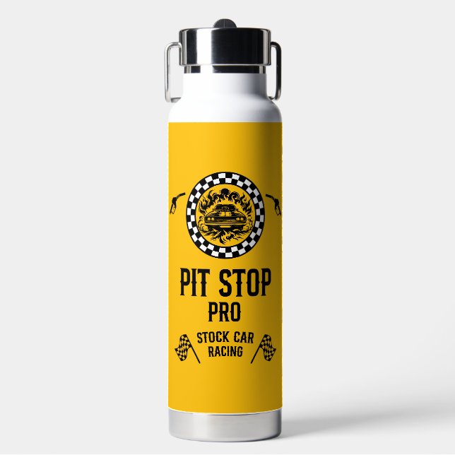 Stock Car Racing Gift Water Bottle (Front)