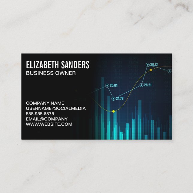 Stock Chart Analyst Numbers Business Card (Front)