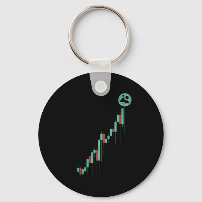 Stock Chart Decentraland MANA Coin Trading Crypto Key Ring (Front)