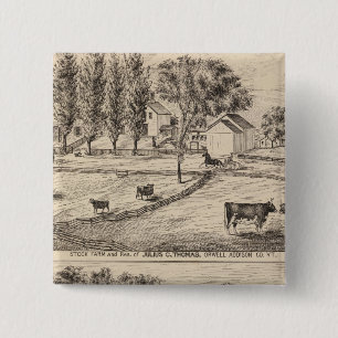 Stock farm in Orwell Vermont 15 Cm Square Badge