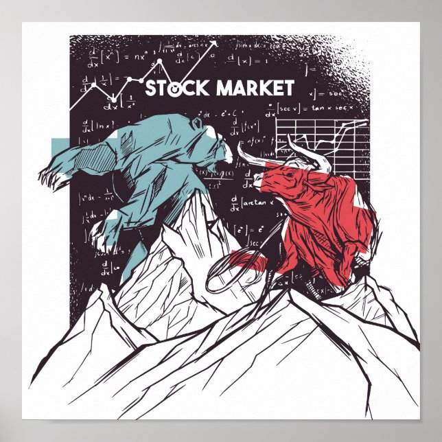 Stock Market Bull and Bear Trading  Poster (Front)
