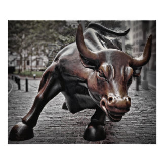 STOCK MARKET BULL PHOTO PRINT
