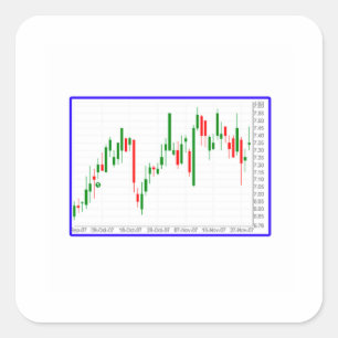 Stock Market Candlestick Chart Square Sticker