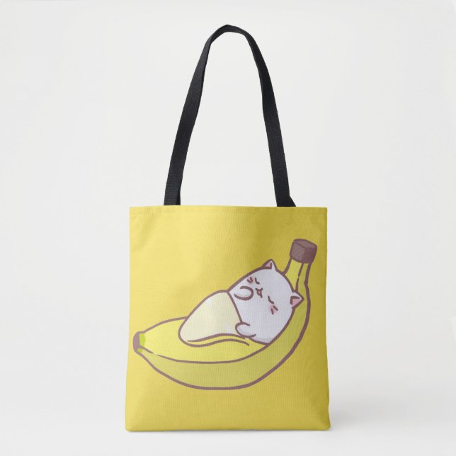 Stock market Cat Banana Tote Bag (Front)