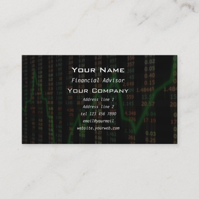Stock market graph Business Card (Front)