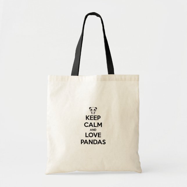 Stock market Keep Calm Panda Tote Bag (Front)