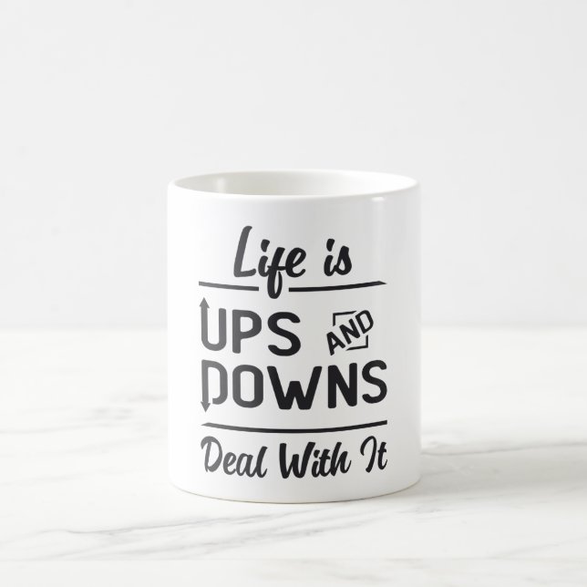 Stock Market Life Is Ups And Downs Trader Trading Coffee Mug (Center)