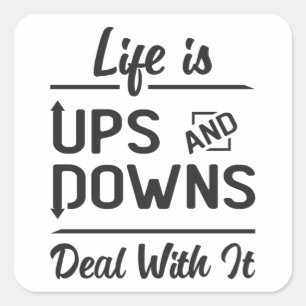 Stock Market Life Is Ups And Downs Trader Trading Square Sticker