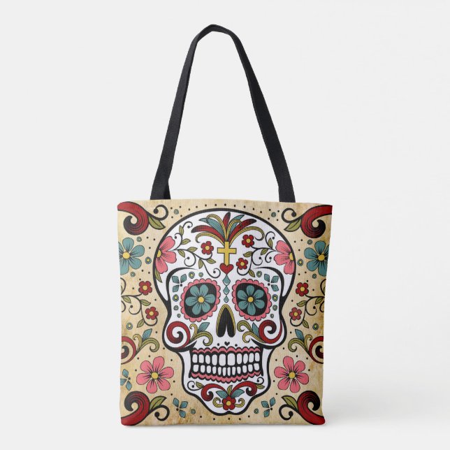stock market tote Mexican skull Bag (Back)