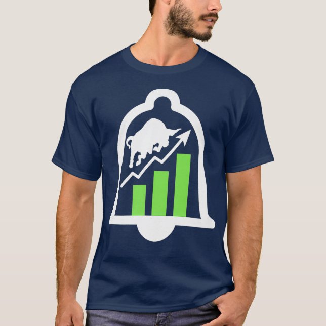 Stock Market Trading Charging Bull Chart Pattern T-Shirt (Front)