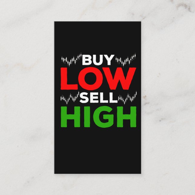 Stock Market Trading Forex Trader Buy Sell High Business Card (Front)