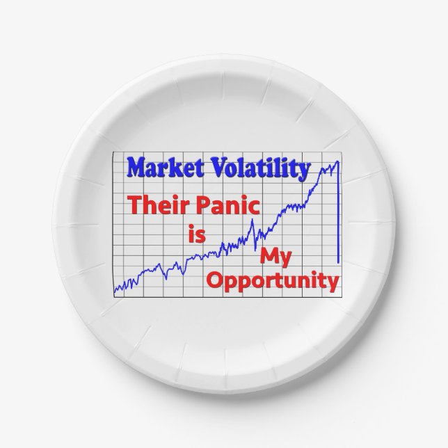 Stock Market Trading Panic Opportunity Paper Plate (Front)